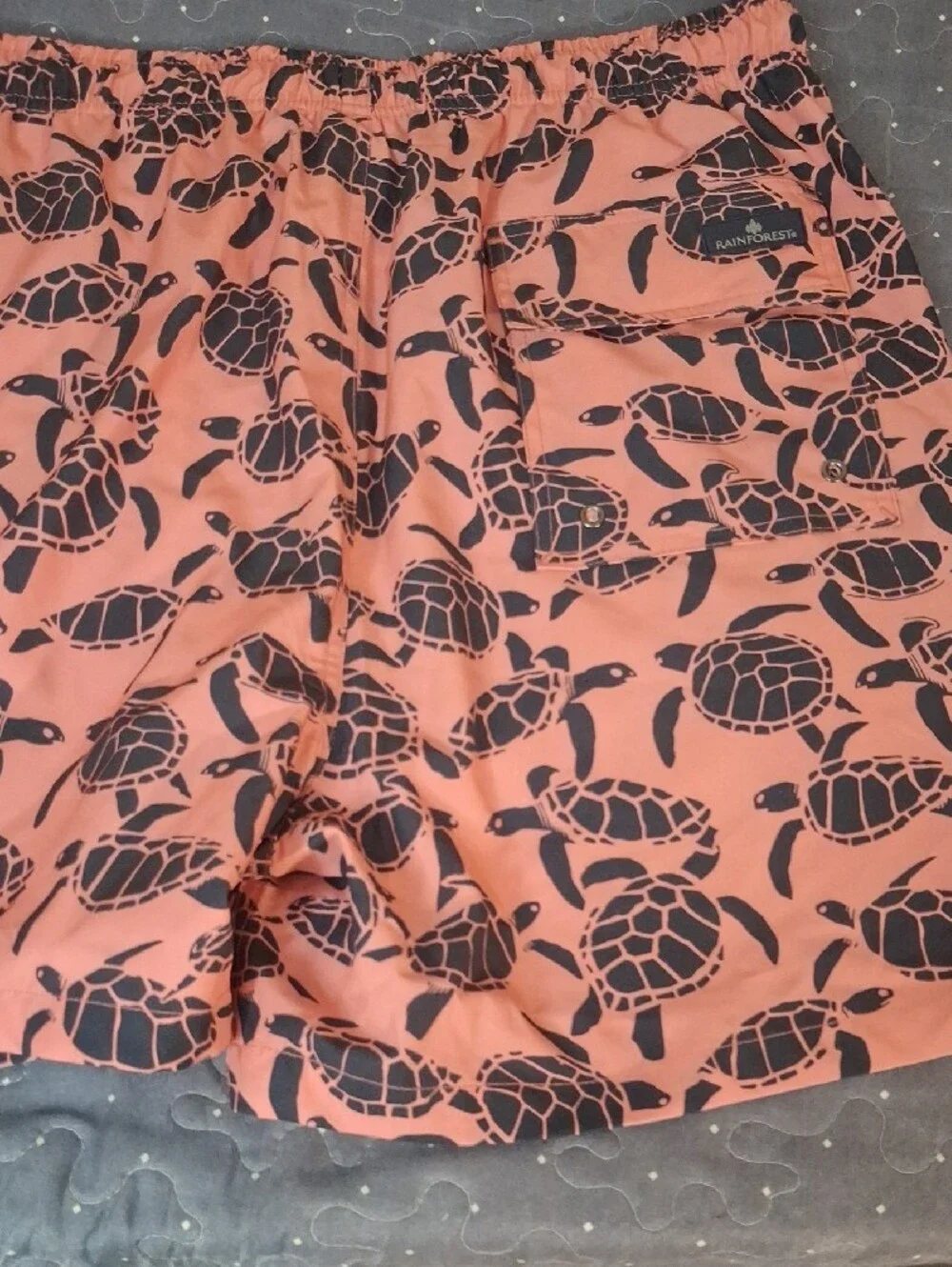 RAINFOREST Coral Turtle Print Swim Trunks size XL NWT